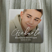 Modern Afstuderen Afstuderen Foto Vierkante Button 5,1 Cm