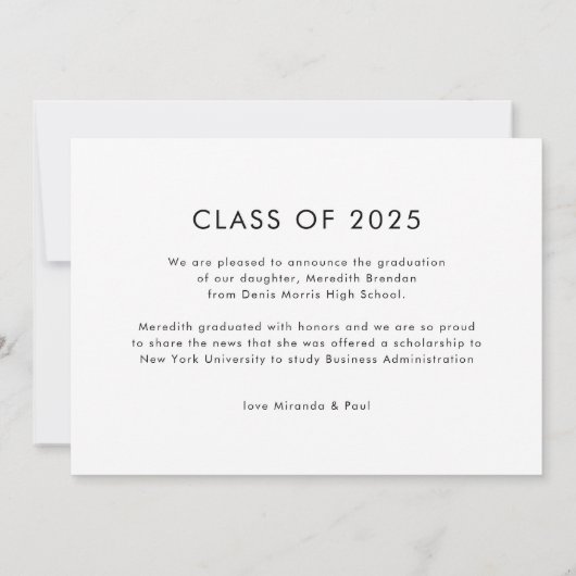 Modern Afstuderen Afstuderen voor fotocollage Aankondiging (Achterkant)