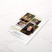 Modern Afstuderen Afstuderen voor fotocollage Gold Folie Uitnodiging (Gedraaid)