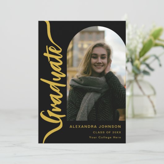 Modern Afstuderen Arch-fotoscript Aankondiging (Staand voorkant)