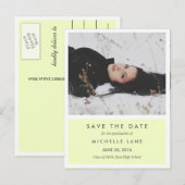 Modern Afstuderen Bewaar de datumgele foto Aankondigingskaart (Voorkant / Achterkant)