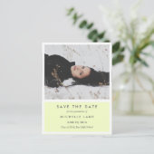 Modern Afstuderen Bewaar de datumgele foto Aankondigingskaart (Staand voorkant)