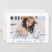 Modern Afstuderen blauw Afstuderen van de Foto van Bedankkaart (Voorkant)