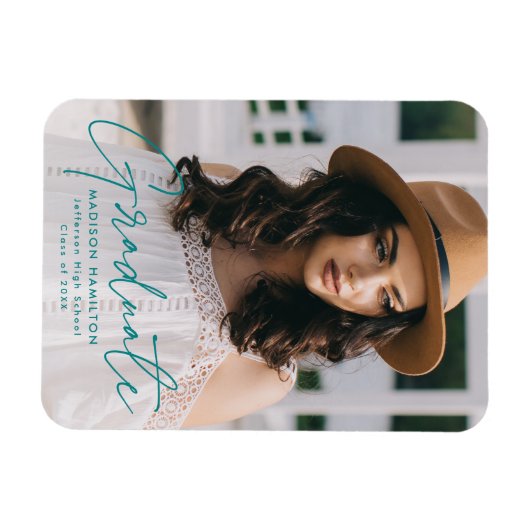 Modern Afstuderen Blauwgroen Afstuderen van de Fot Magneet (Horizontaal)