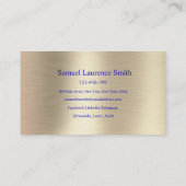 Modern Afstuderen Class of Student Blue Gold Visitekaartje (Achterkant)