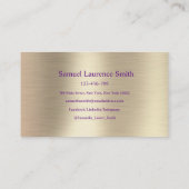 Modern Afstuderen Class of Student Paars Gold Visitekaartje (Achterkant)