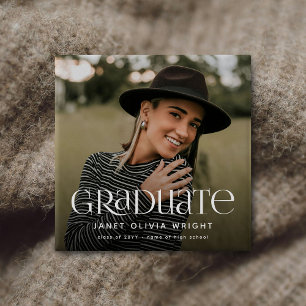 Modern Afstuderen Custom Photo Afstuderen Vierkante Button 5,1 Cm