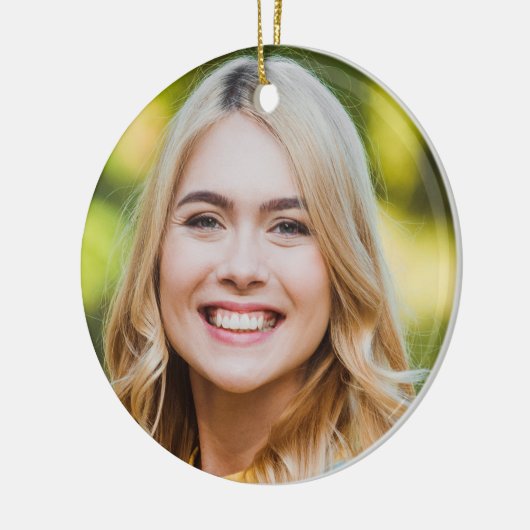 Modern Afstuderen Custom Photo Eenvoudig Afstudere Keramisch Ornament (Links)