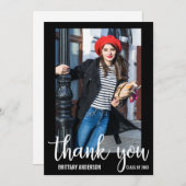 Modern Afstuderen Dank je Afstuderen Fotokaart WB Aankondiging (Voorkant / Achterkant)