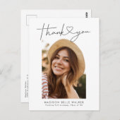 Modern Afstuderen Dank u Hartfoto Briefkaart (Voorkant / Achterkant)