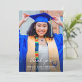 Modern Afstuderen Eenvoudig Custom Photo Afstudere Bedankkaart (Staand voorkant)