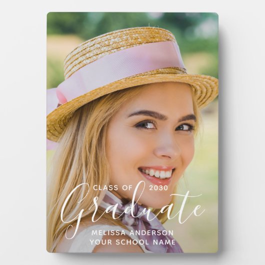 Modern Afstuderen Eenvoudig Custom Photo Afstudere Fotoplaat (voorkant)