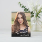 Modern Afstuderen elegant script | Foto van Trendy Briefkaart (Staand voorkant)