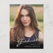 Modern Afstuderen elegant script | Foto van Trendy Briefkaart (Voorkant)