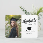 Modern Afstuderen Elegant Script Kaart (Staand voorkant)