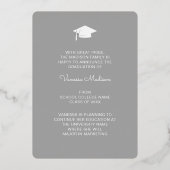 Modern Afstuderen | Elegant Script Trendy-fotokaar Folie Uitnodiging (Achterkant)