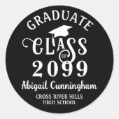 Modern Afstuderen Fancy Klasse Jaar Custom Kleur Ronde Sticker (Voorkant)