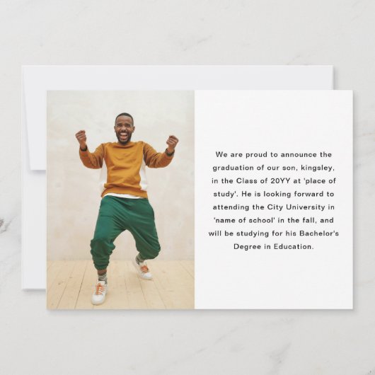 Modern AFSTUDEREN foto afstuderen Aankondiging (Achterkant)