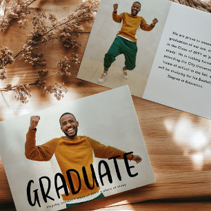 Modern AFSTUDEREN foto afstuderen Aankondiging