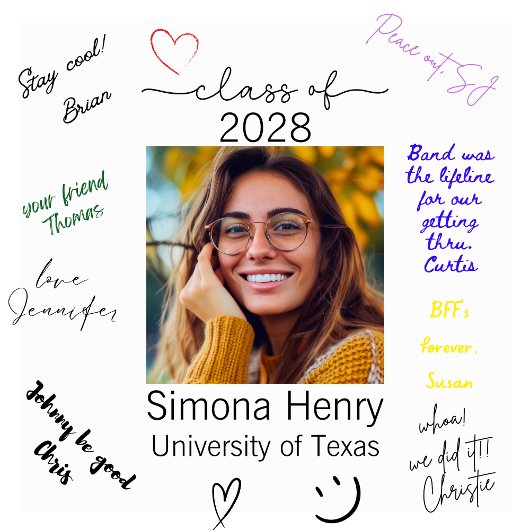 Modern Afstuderen Foto Gast Signature Poster