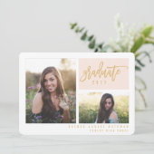 modern afstuderen fotoscript kleurig kaart (Staand voorkant)