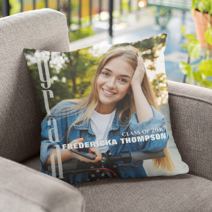 Modern Afstuderen fotosjabloon Aangepast Kussen