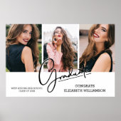 Modern Afstuderen Gefeliciteerd 3 Foto Poster (Voorkant)