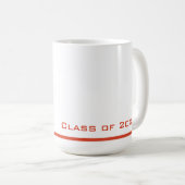 Modern Afstuderen gepersonaliseerd rood script Koffiemok (Voorkant rechts)