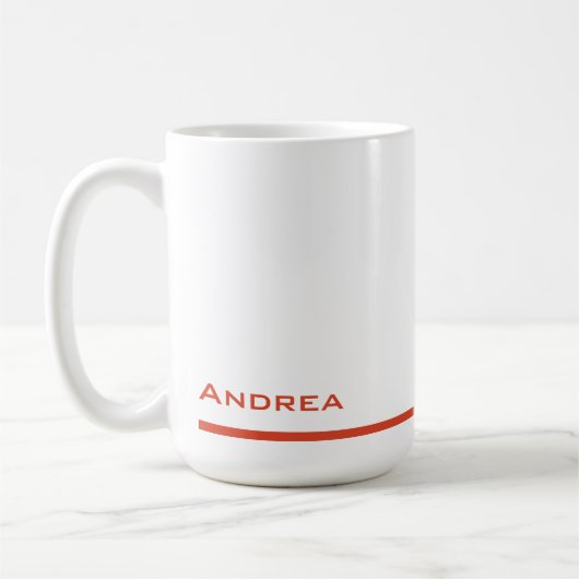 Modern Afstuderen gepersonaliseerd rood script Koffiemok (Links)