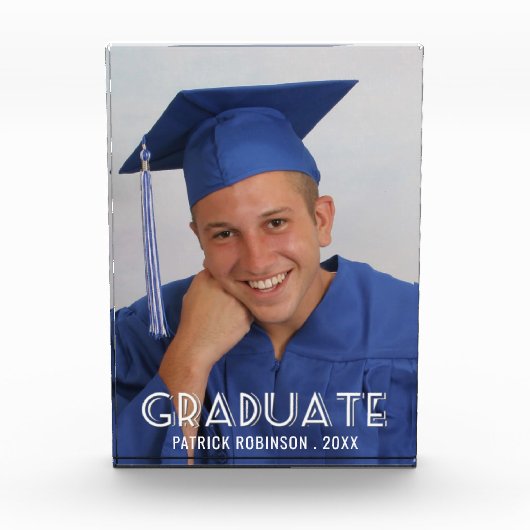 Modern Afstuderen gepersonaliseerd verticaal Fotoblokken (Voorkant)