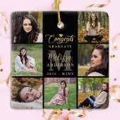 Modern Afstuderen gepersonaliseerde 7 fotocollage Keramisch Ornament