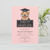 Modern Afstuderen Golden Retriever met Afstudeerde Kaart (Staand voorkant)