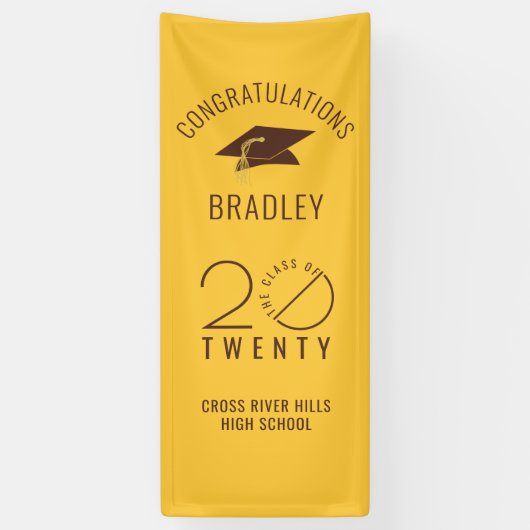 Modern Afstuderen Goud Stylist Klasse Jaar Spandoek (Verticaal)