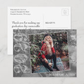 Modern Afstuderen | Grunge Script Foto Dank u Briefkaart (Voorkant / Achterkant)