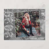 Modern Afstuderen | Grunge Script Foto Dank u Briefkaart (Voorkant)