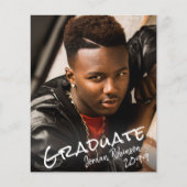 Modern Afstuderen Hand Lettered 4 Photo Party Invi (Voorkant)