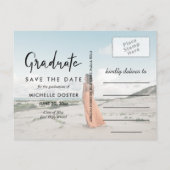 Modern Afstuderen handgeschreven | Casual foto Aankondigingskaart (Achterkant)