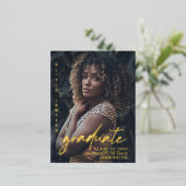 Modern Afstuderen handgeschreven script | Fotobekl Folie Uitnodiging Briefkaart (Staand Voorkant)