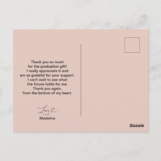 Modern Afstuderen Hartelijk dank Briefkaart (Achterkant)