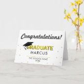 Modern Afstuderen het Afstuderen van Gefeliciteerd Kaart (Gele Bloem)