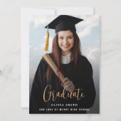 Modern Afstuderen Invitation met memory afbeelding Kaart (Voorkant)