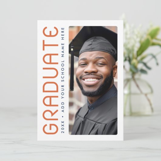 Modern afstuderen jaarfoto afstuderen aankondiging (Staand voorkant)