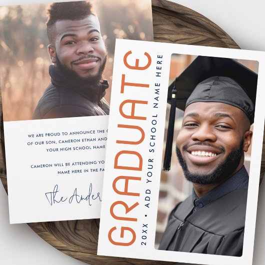 Modern afstuderen jaarfoto afstuderen aankondiging