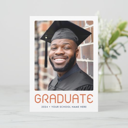 Modern afstuderen jaarfoto afstuderen bedankkaart (Staand voorkant)