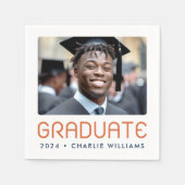 Modern afstuderen jaarfoto afstuderen servet (Voorkant)