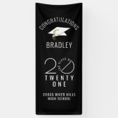 Modern Afstuderen KLASSE VAN 2021 Typografie Zwart Spandoek (Verticaal)