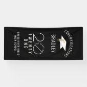 Modern Afstuderen KLASSE VAN 2021 Typografie Zwart Spandoek (Horizontaal)