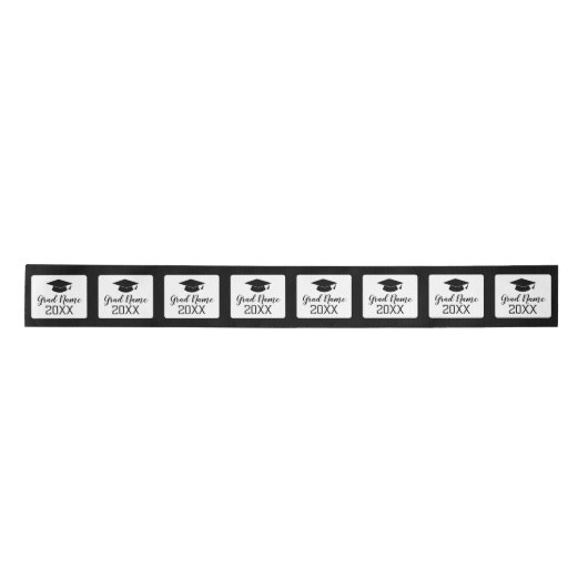 Modern Afstuderen met Film Strip Patroon en Naam Lint (Voorkant)