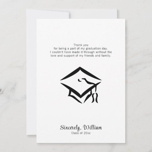 Modern Afstuderen met Masculine Vibe Personalisere Bedankkaart (Achterkant)