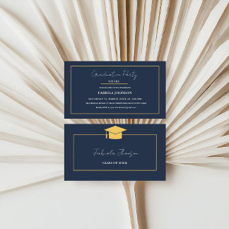 Modern Afstuderen Naam Kaart Invoegen Goud Lijst